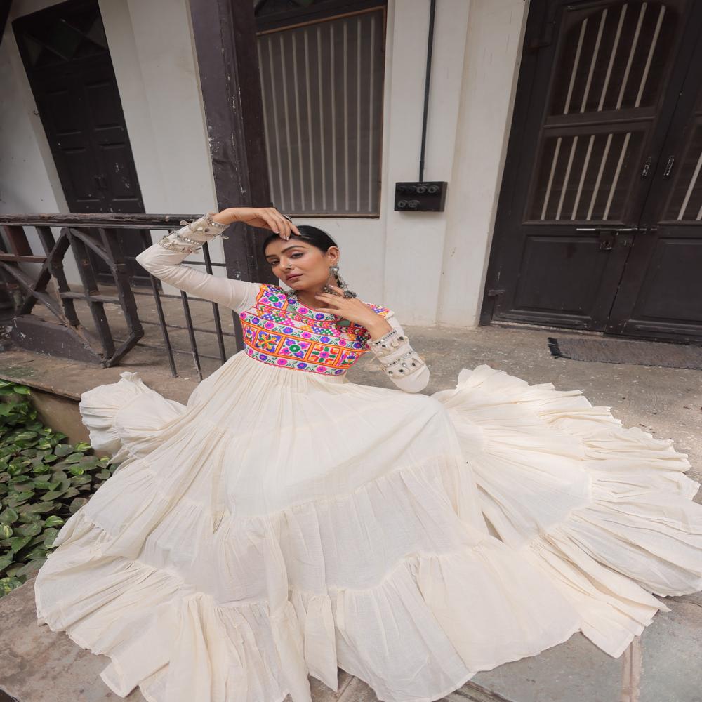 Navratri Designer Flared Gown - Bust Size: 34 Inch (In)