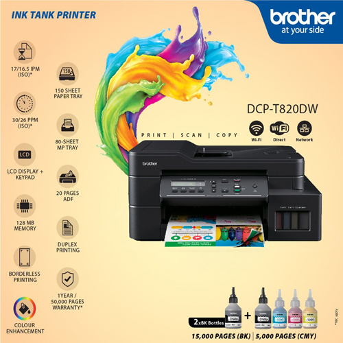 Dcp-T2820Dw Ink Tank Printer - Automatic Grade: Semi-Automatic