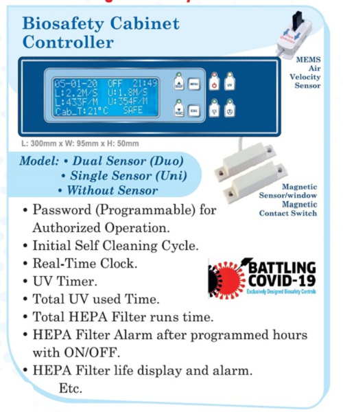 Biosafety Cabinet Controller - Dimension (L*W*H): 30*9.5*5 Centimeter (Cm)