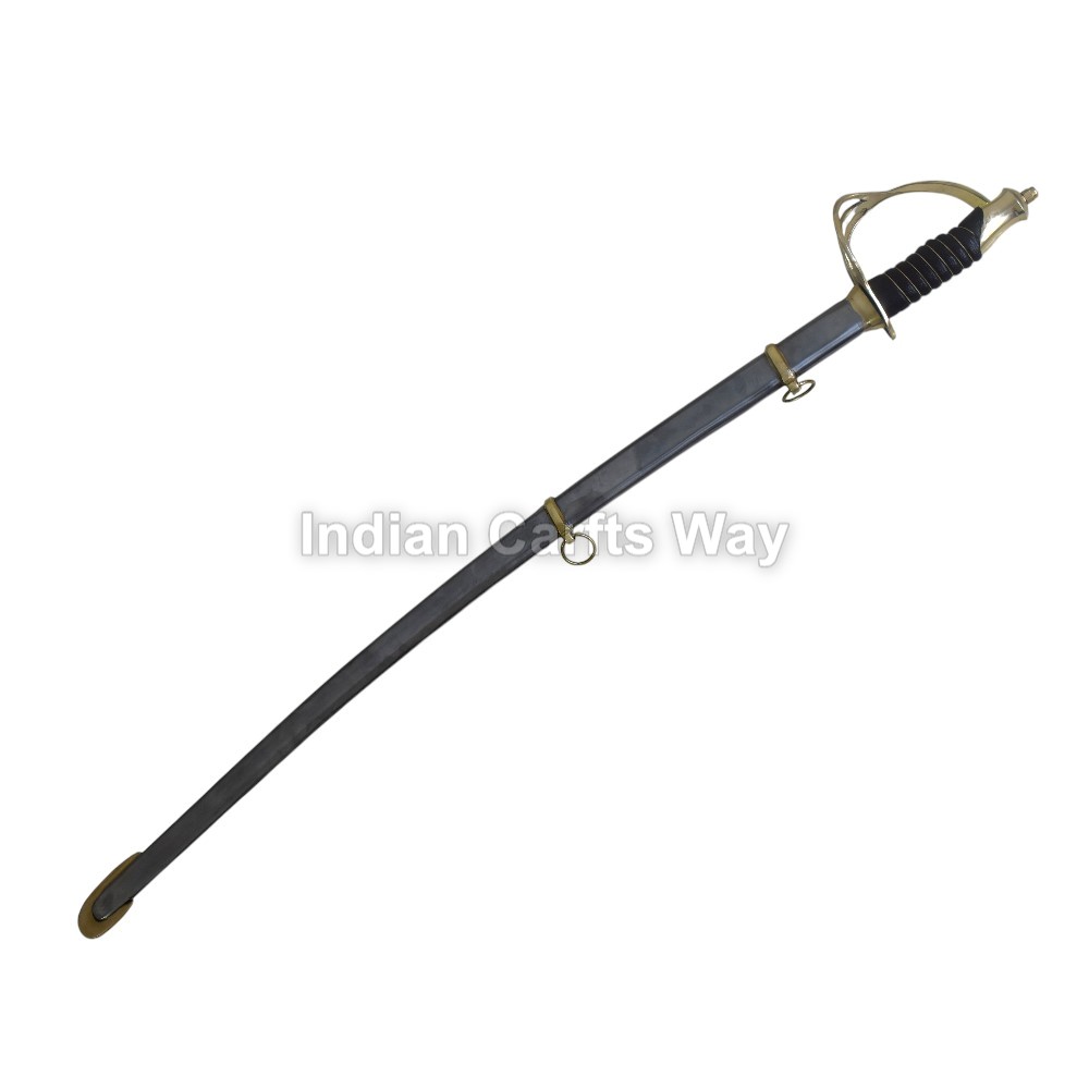 Hand Forged Medieval Brown Handle American Sword - Length: 98 Centimeter (Cm)