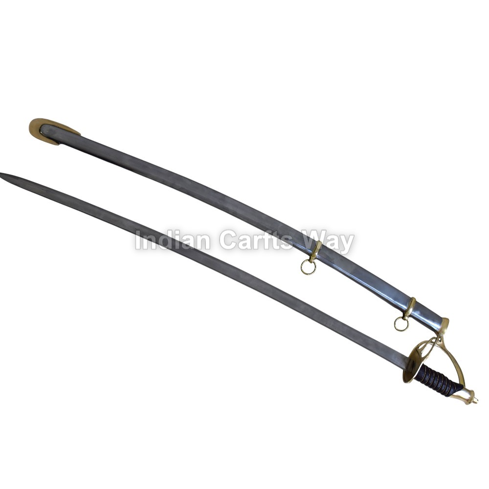 Hand Forged Medieval Brown Handle American Sword