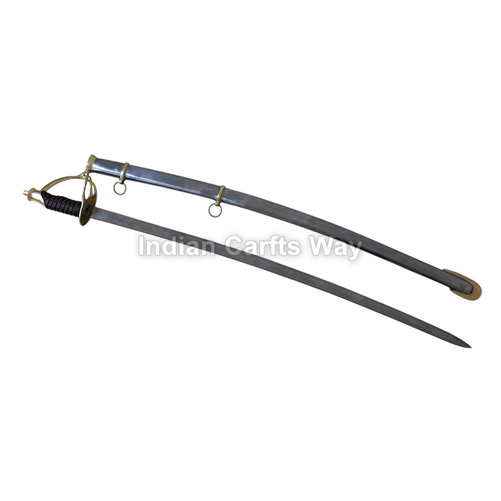 Hand Forged Medieval Brown Handle American Sword