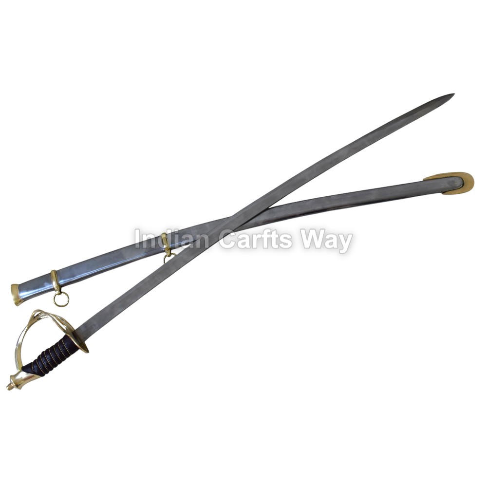 Hand Forged Medieval Brown Handle American Sword