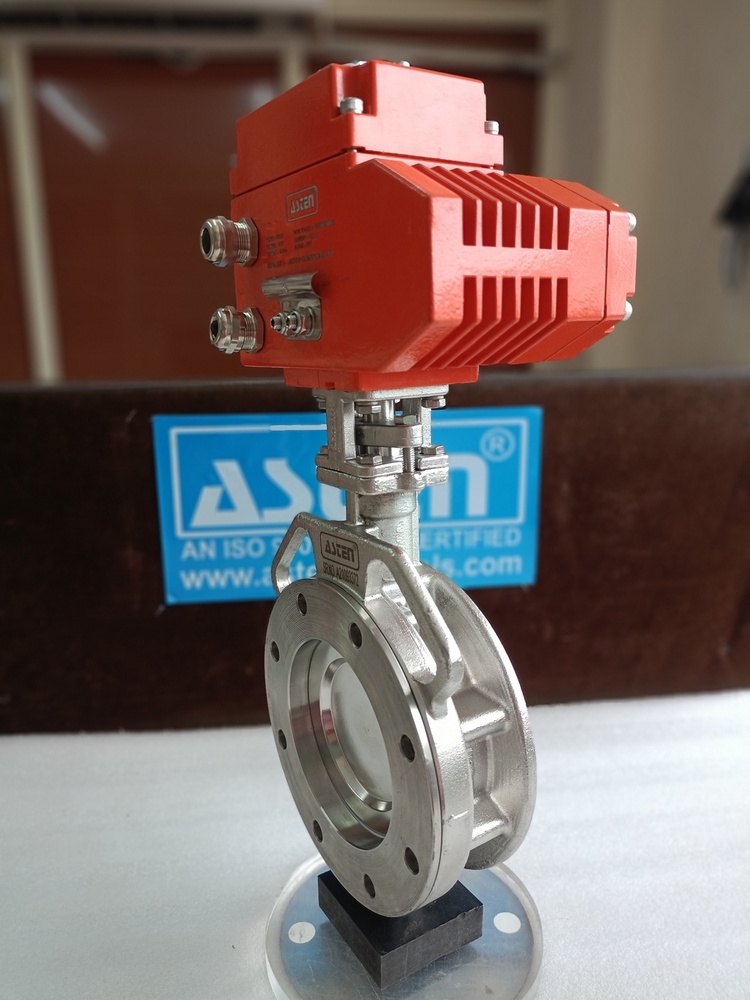 Electrical Actuator Operated Offset Disc Butterfly Valve - Color: Sliver