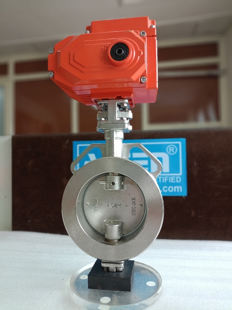 Electrical Actuator Operated Offset Disc Butterfly Valve - Color: Sliver