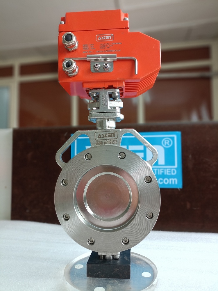 Electrical Actuator Operated Offset Disc Butterfly Valve - Color: Sliver