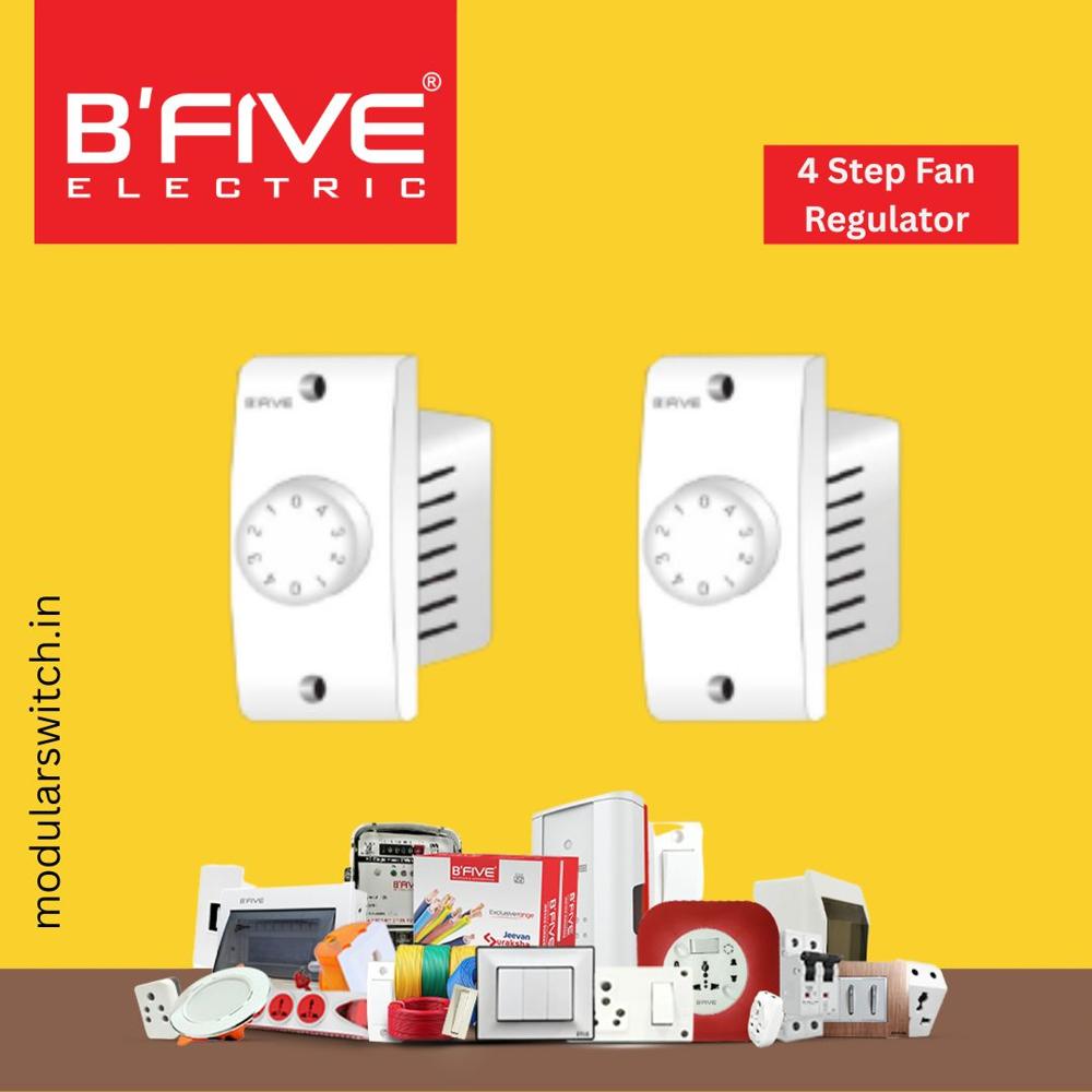 4 Step Fan Regulator - Color: White