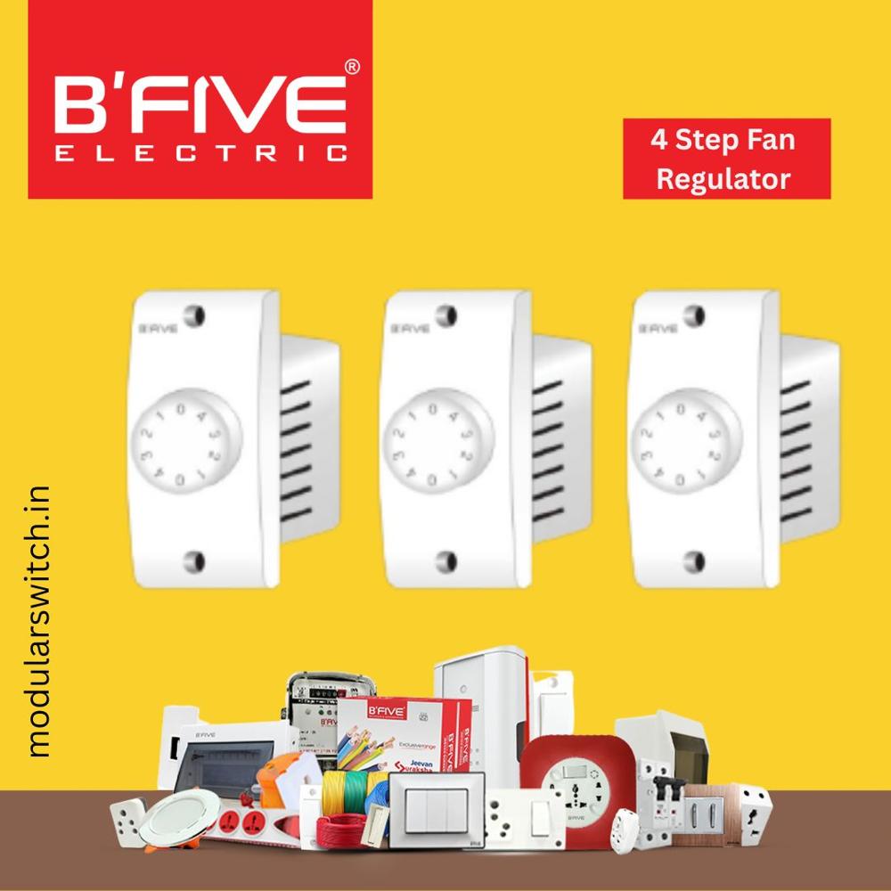 4 Step Fan Regulator - Color: White