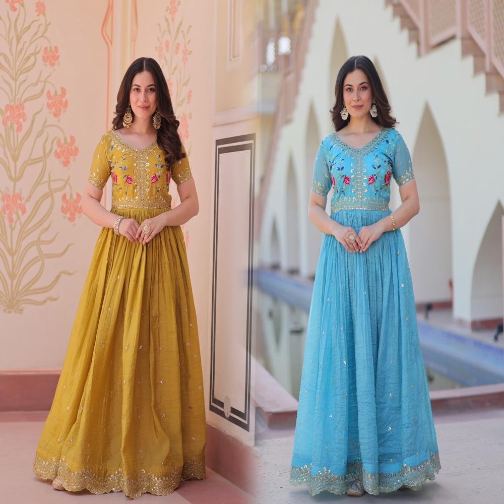 Indian Boutique Disgner Gown - Bust Size: 36 Inch (In)