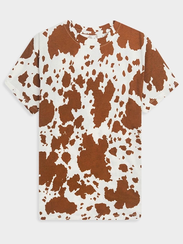 Ladies Brown AOP Top