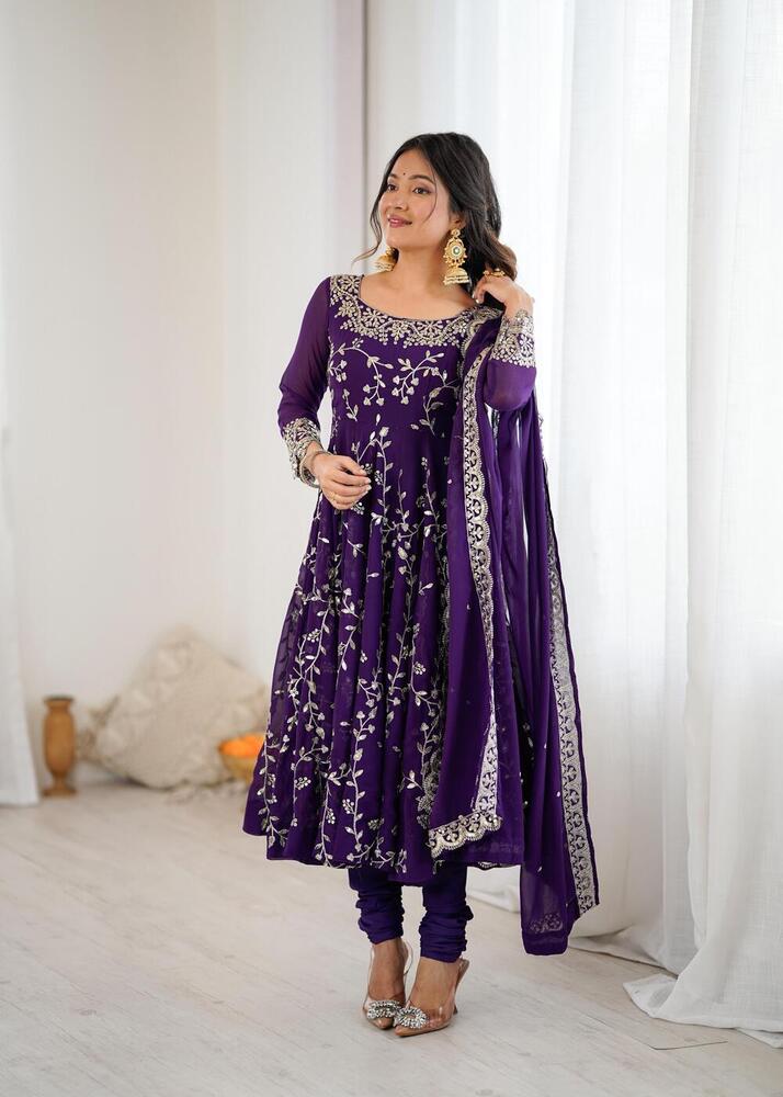 Heavy Anarkali Dress With Dupatta - Bust Size: 44 Inch (In)