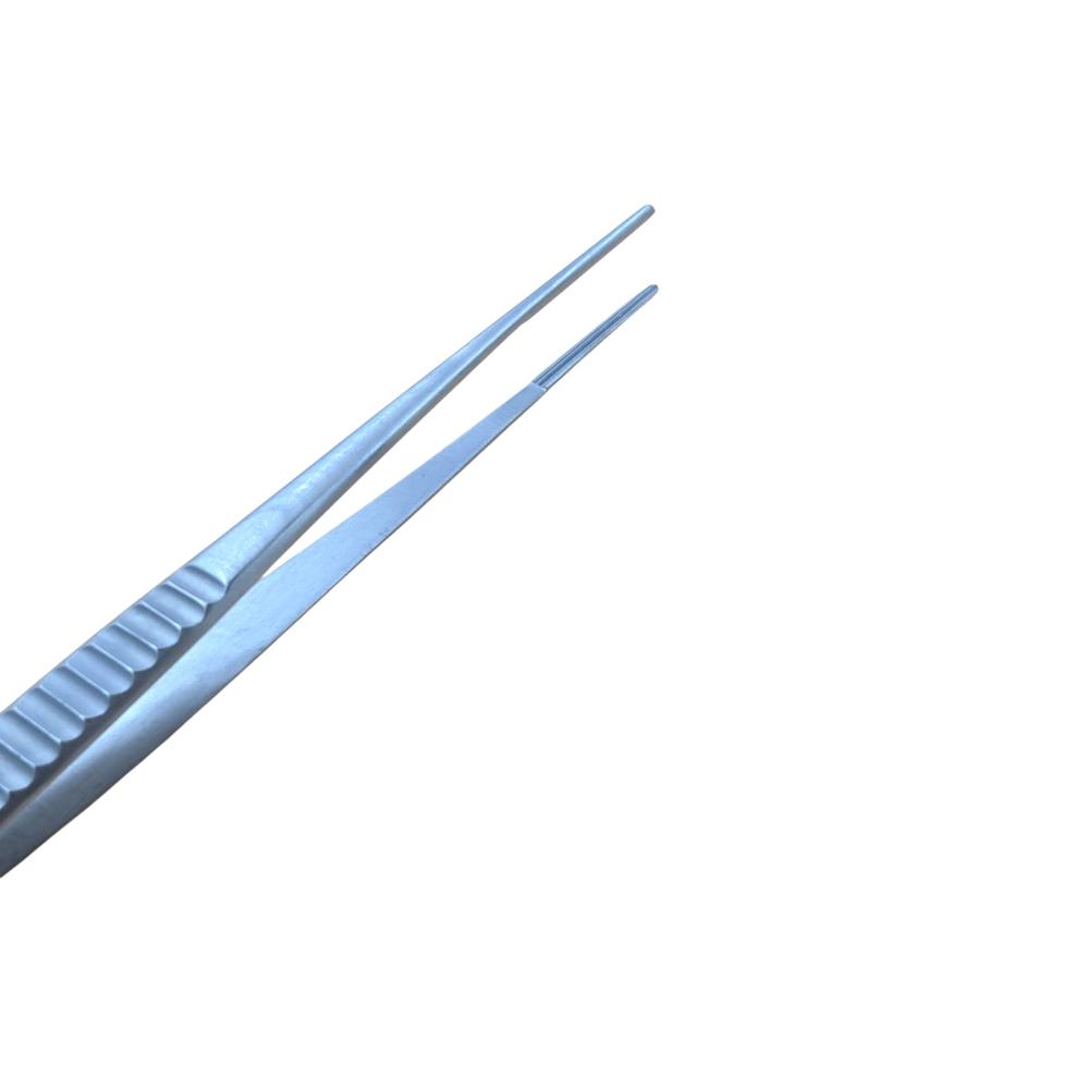 Autogrip Debakey Forceps, 8-inch - Stainless Steel, Silver Color | Atraumatic Handling, Fine Longitudinal Serrations, Manual Operation, Polished Finish