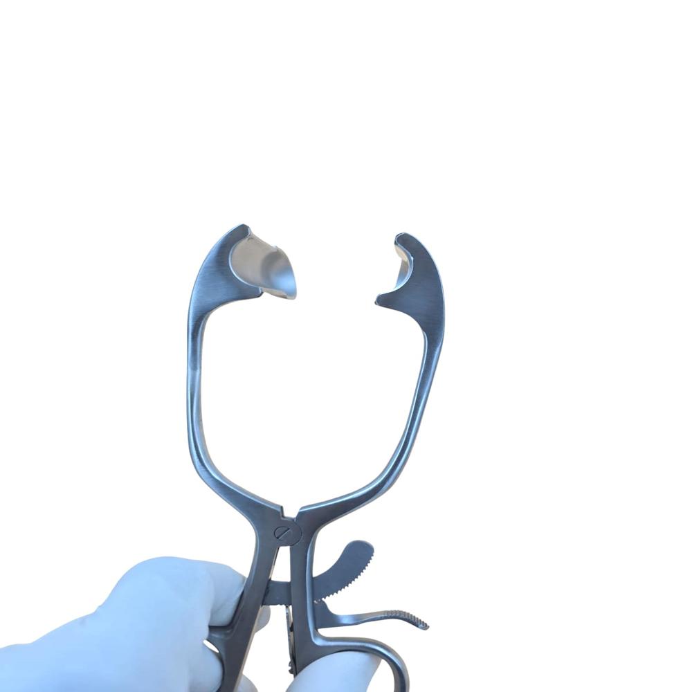 Barr Rectal Anal Retractor - Stainless Steel, Standard Size, Silver | Self-retaining, Manual Operation, Polished Surface Finish, Fenestrated Blades