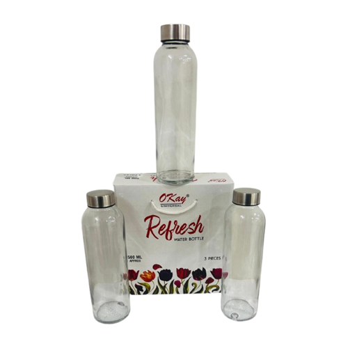 500Ml 3 Piece Water Bottle - Color: Transparent