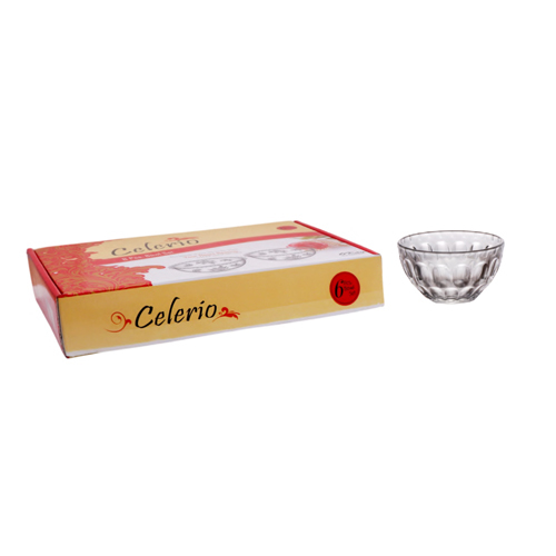 6Pcs Celerio Plain Bowl Set - Material: Glass