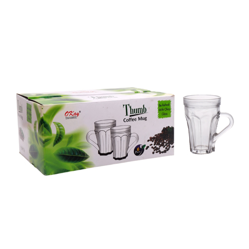 Thum 6Pcs Coffe Mug - Color: Transparent
