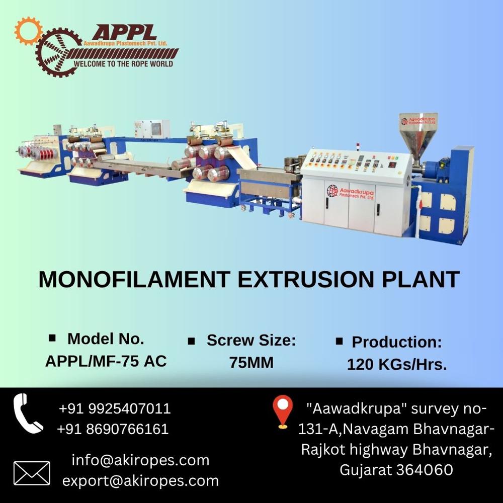 Monofilament Extrusion Line for making Polyester Ropes