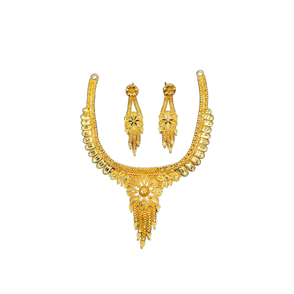 1 5 Gm Gold Necklace - Color: Golden