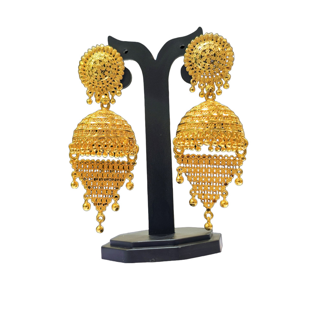 Fancy Copper Chain Jumka - Color: Golden