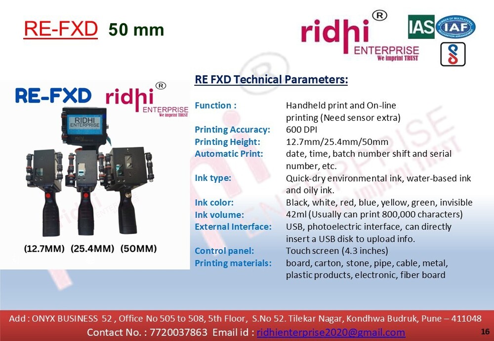 Re-fxd-50mm Batch Coding Machine - Automatic Grade: Semi-automatic