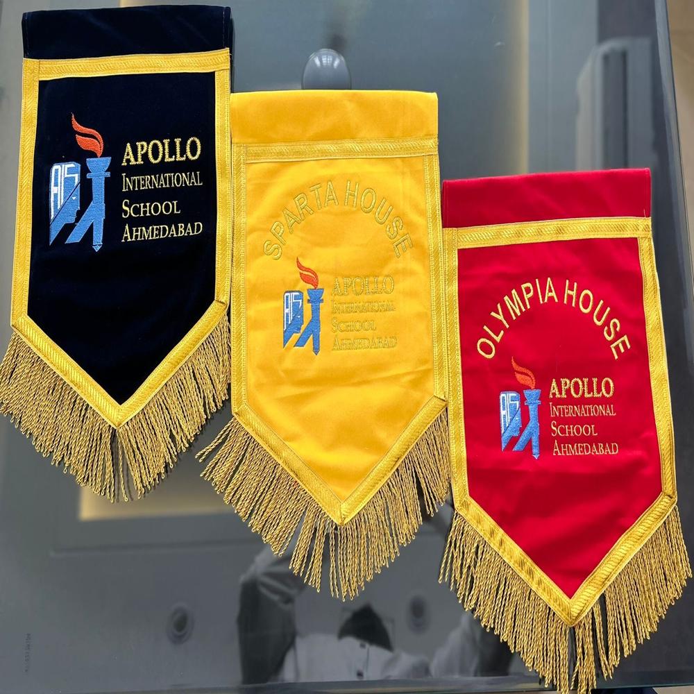 School T Flag - High-quality Non-woven Material, Different Sizes Available - Customizable Color And Precision Embroidery For Advertising And Promotion