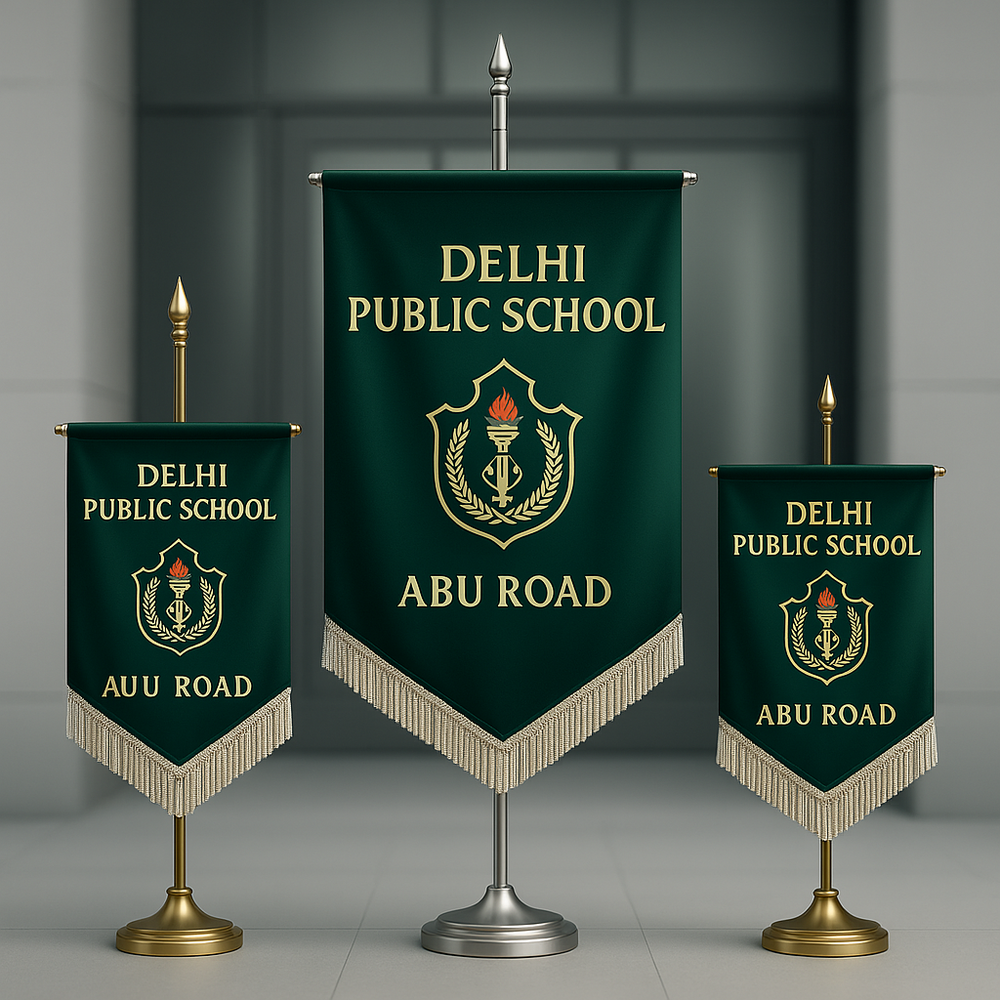 School T Flag - High-quality Non-woven Material, Different Sizes Available - Customizable Color And Precision Embroidery For Advertising And Promotion