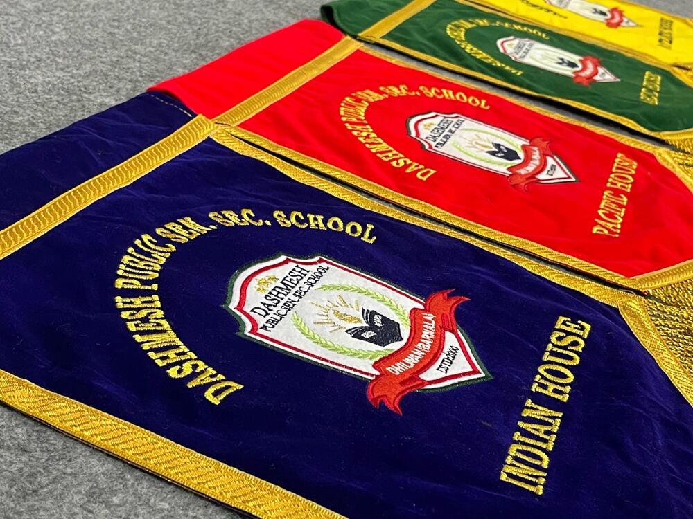 School T Flag - High-quality Non-woven Material, Different Sizes Available - Customizable Color And Precision Embroidery For Advertising And Promotion
