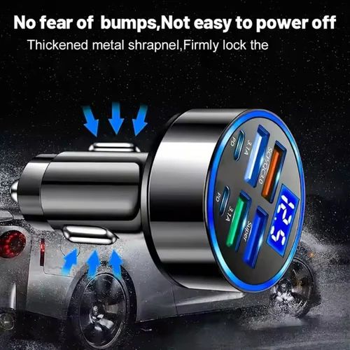 6 In 1 Car Charger - Features: Good Quality