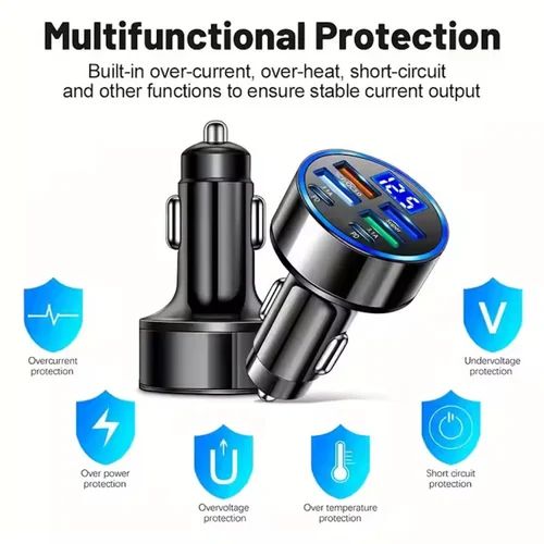6 In 1 Car Charger - Features: Good Quality
