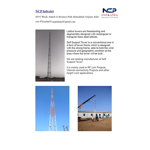 Gbt Base Self Supporting Tubular Tower Mast - Application: Telecom Industry