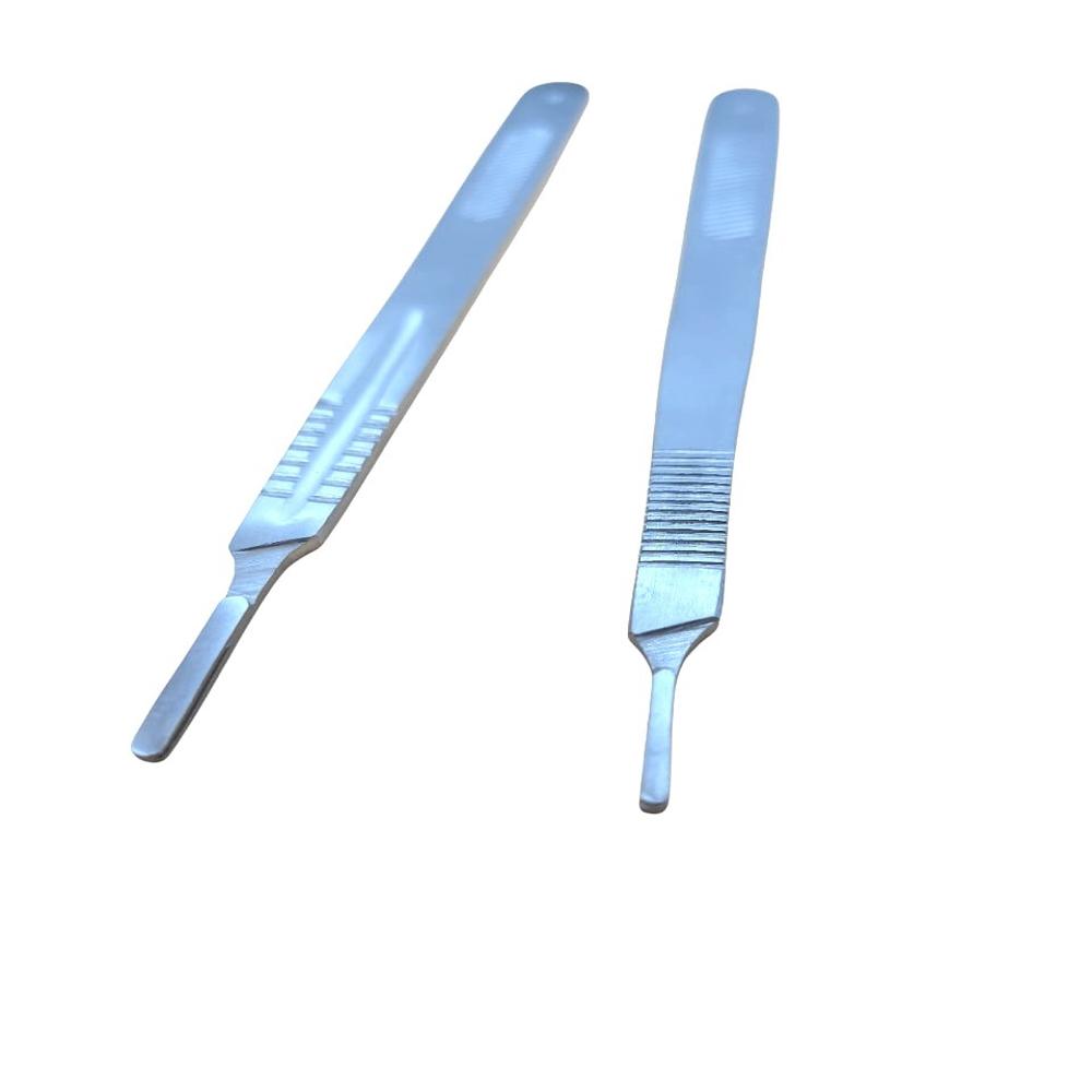 Bp Handle Long Pack Of 2 - Stainless Steel, Standard Size, Silver | Durable Manual Surgical Instruments For Secure Scalpel Blade Handling