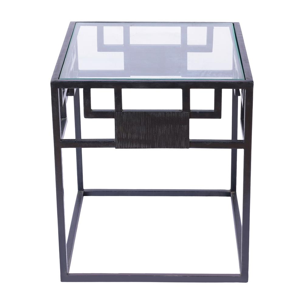 Square Coffee Table - Metal, Standard Size | Polished Finish, Black Color, Ideal Home Centerpiece