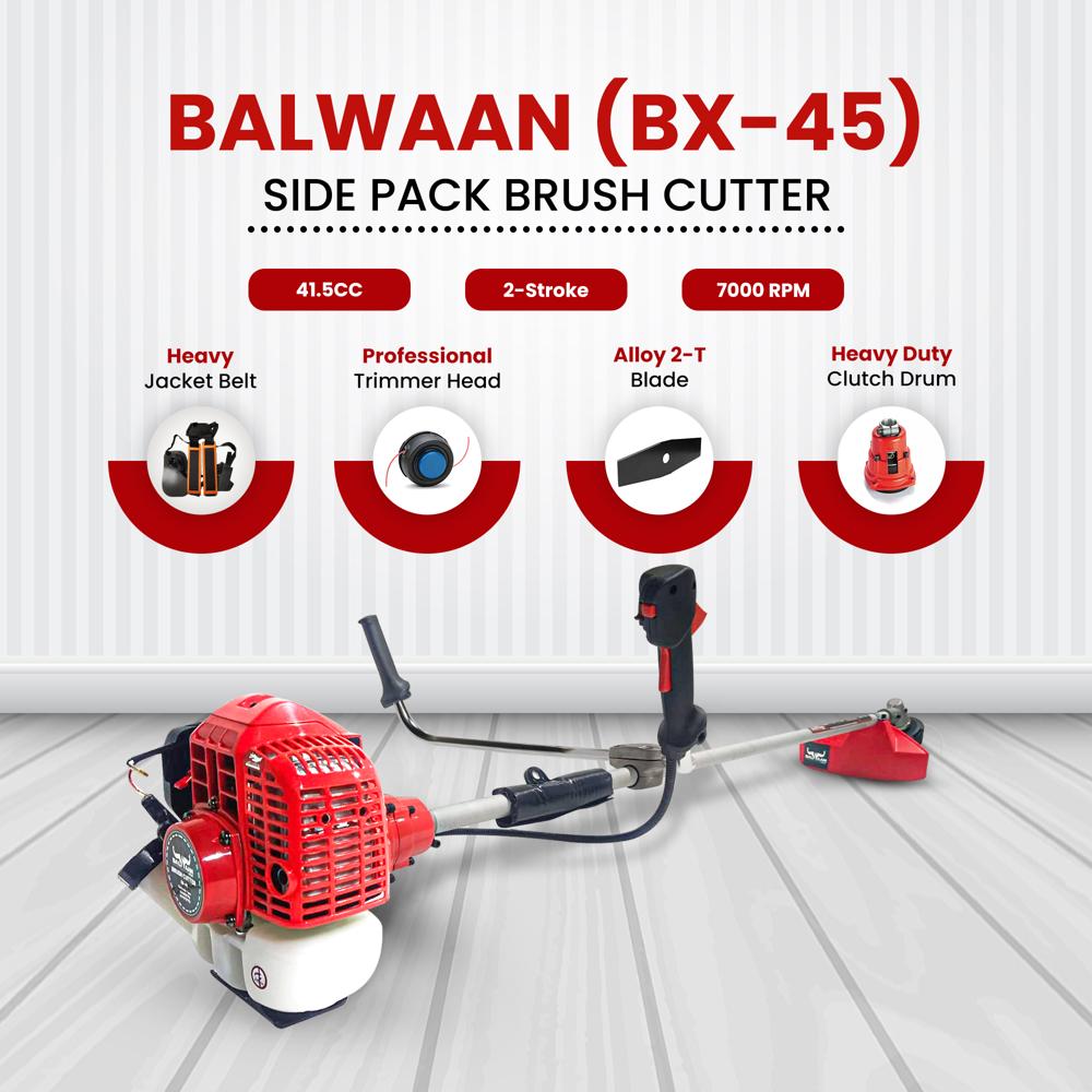 Balwaan Side Pack Bx 45 Brush Cutter - Finish: Plastic Coated