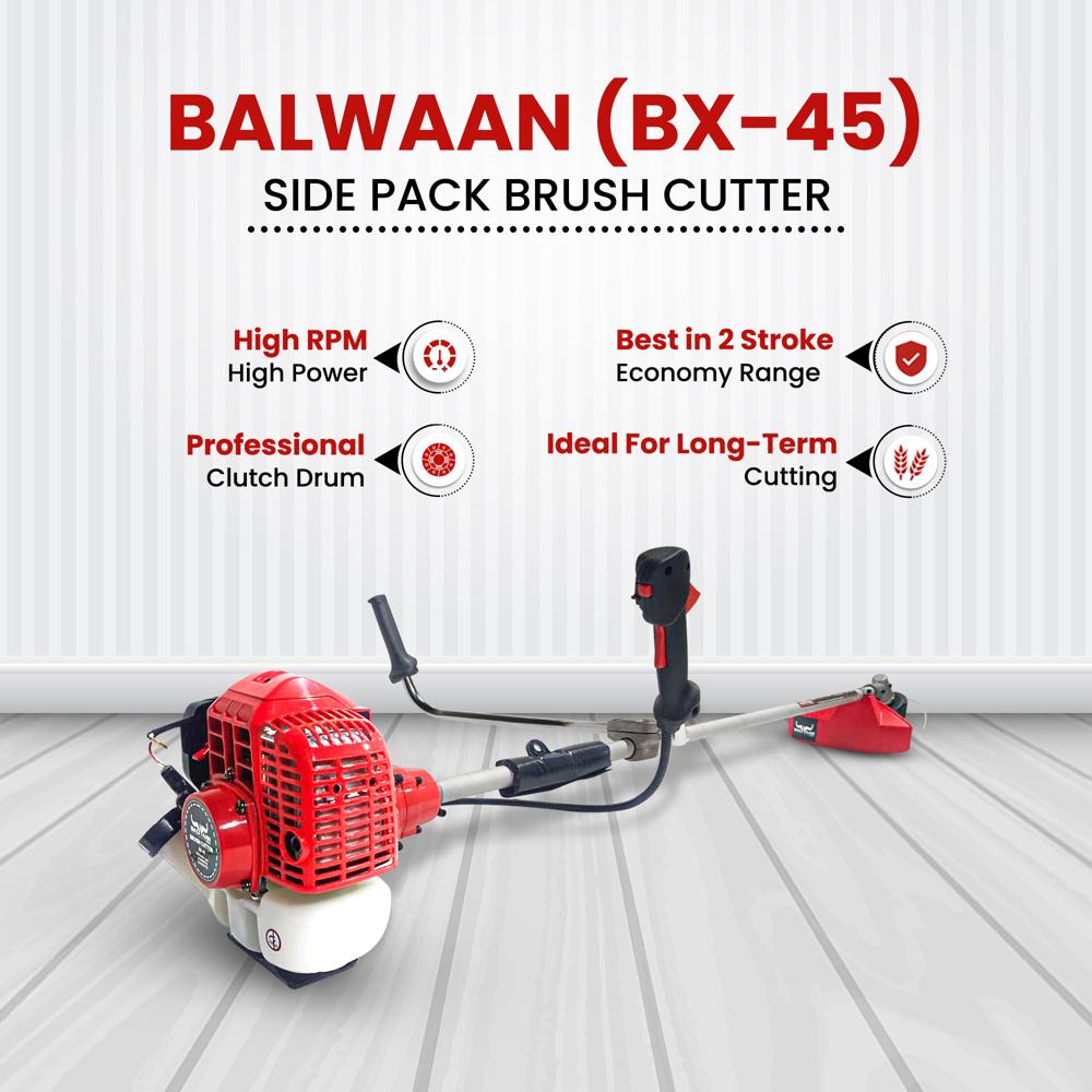 Balwaan Side Pack Bx 45 Brush Cutter - Finish: Plastic Coated