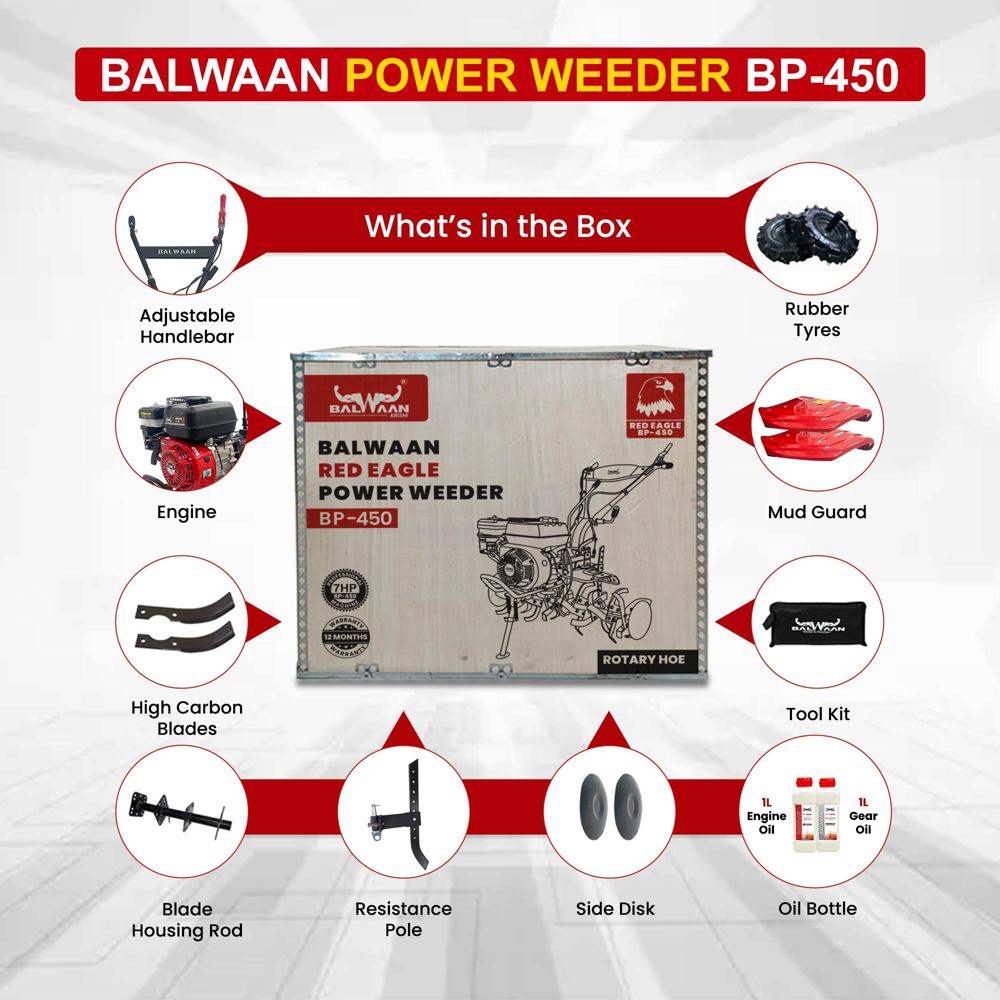 Balwaan BP 450 Power Weeder Red Eagle - (Light weight)