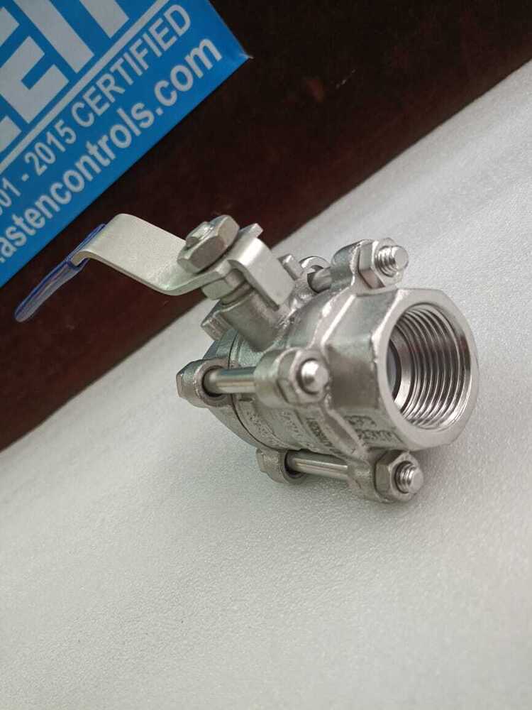 2 way 3 pc ball valve screwed end MANUAL