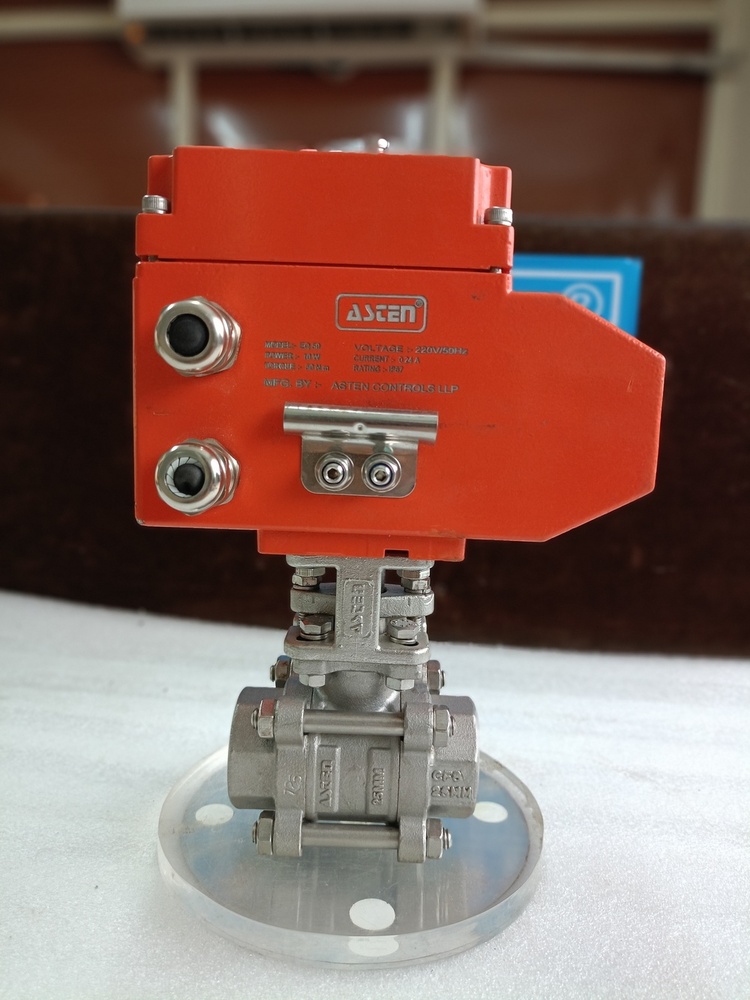 Asten Electrical Actuator Operated Ball Valve Screwed End - Color: Orange