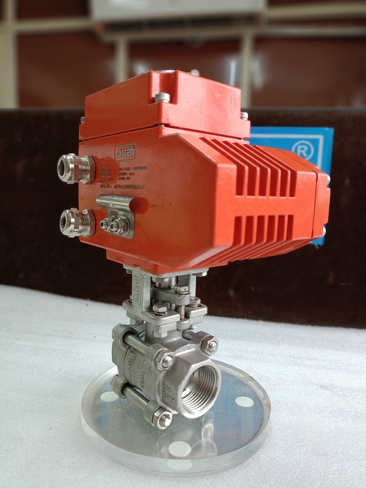 Asten Electrical Actuator Operated Ball Valve Screwed End - Color: Orange