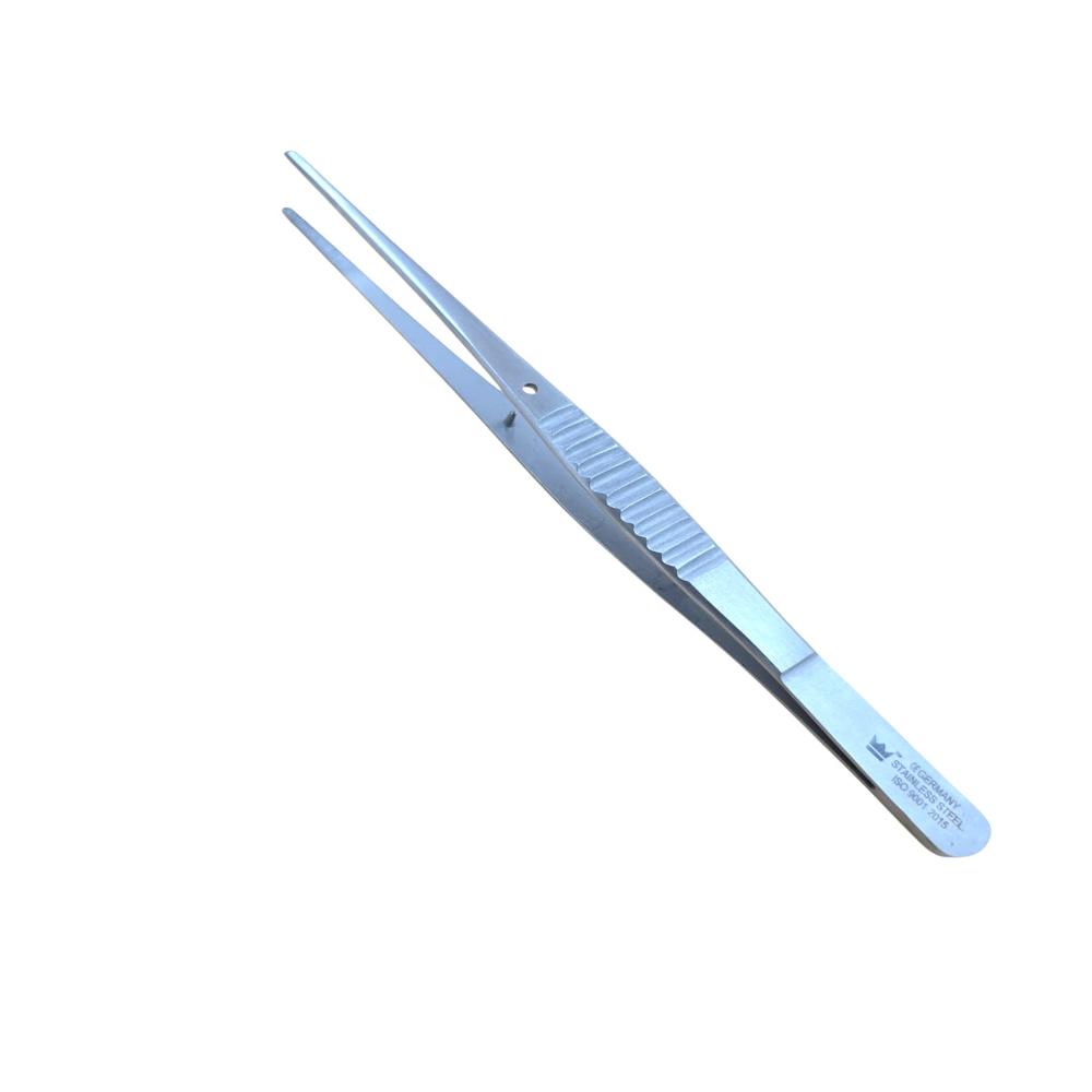 Fine Plain Forcep - Stainless Steel Standard Size Silver Color | Precision Surgical Instrument with Smooth-Tipped Jaws for Delicate Tissue Handling