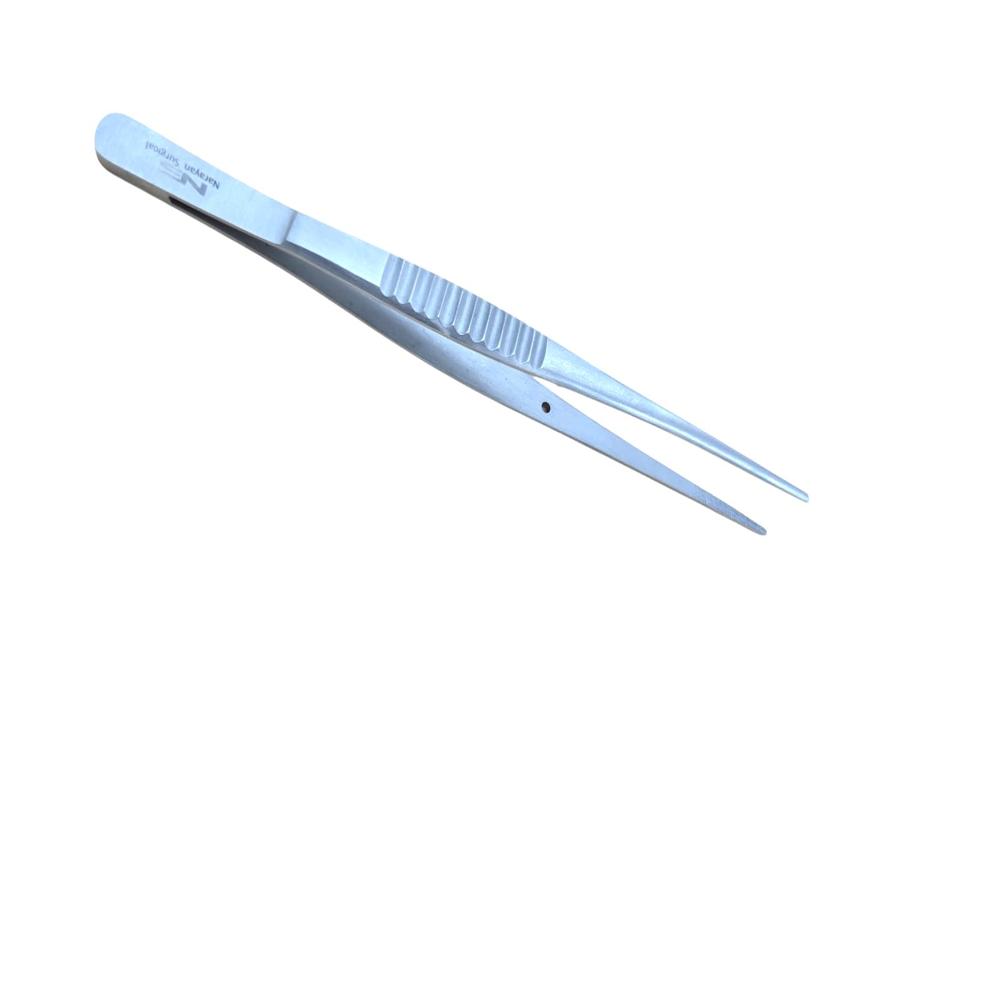 Fine Plain Forcep - Stainless Steel, Standard Size, Silver Color | Precision Surgical Instrument With Smooth-tipped Jaws For Delicate Tissue Handling