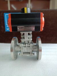 Pneumatic 3 Piece Ball Valve Flanged End