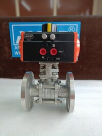 Pneumatic 3 Piece Ball Valve Flanged End