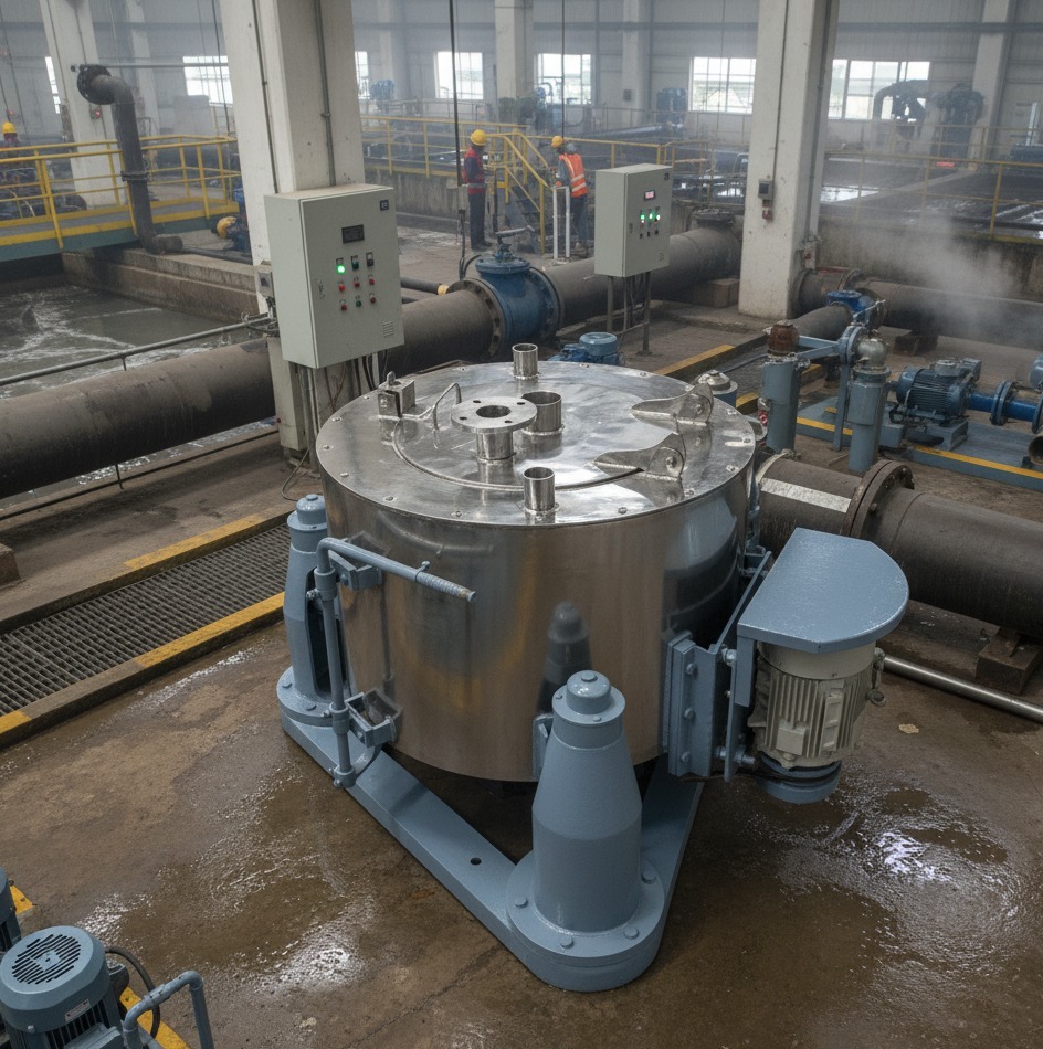 Install Intermediates Stainless Steel High Capacity Bag Pulling Basket Centrifuge