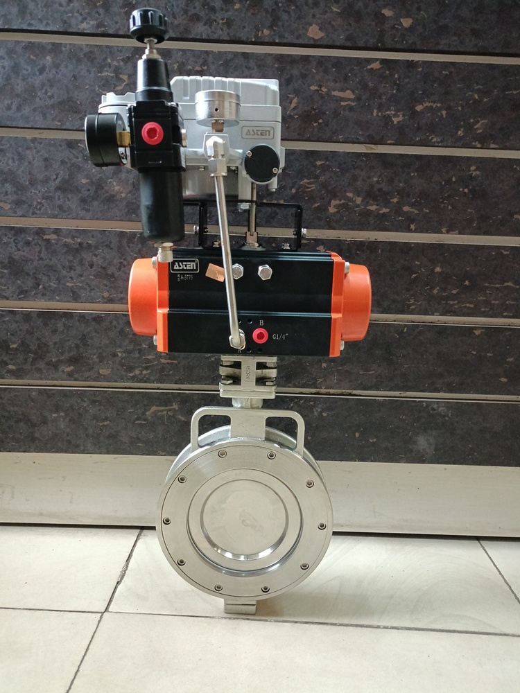 Pneumatic Off-set Disc Butterfly Valve-spherical Disc Valve - Color: Silver