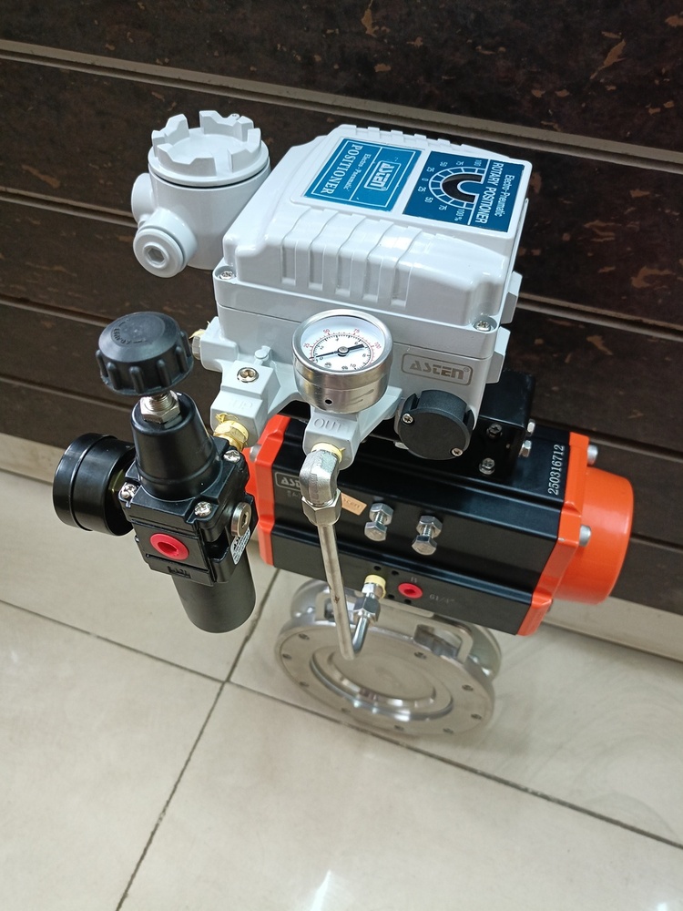 Pneumatic Off-set Disc Butterfly Valve-spherical Disc Valve - Color: Silver