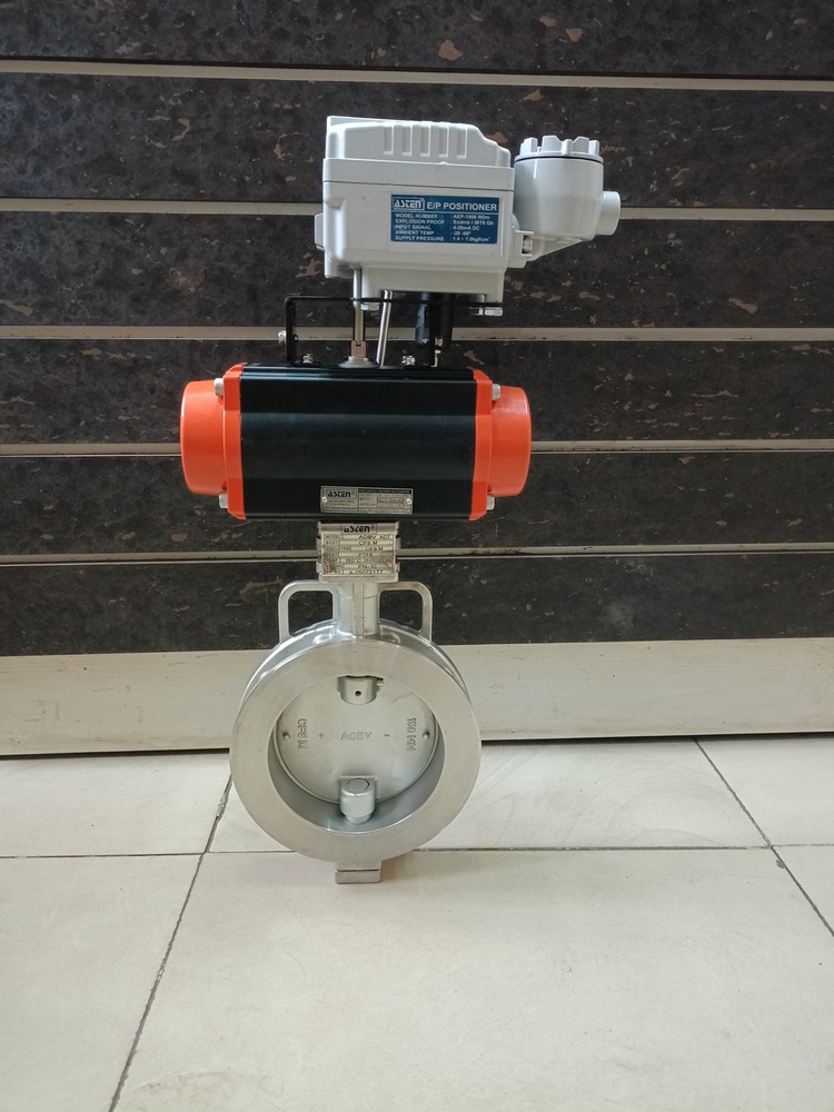 Pneumatic Off-set Disc Butterfly Valve-spherical Disc Valve - Color: Silver
