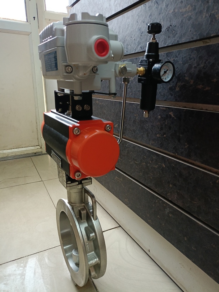 Pneumatic Off-set Disc Butterfly Valve-spherical Disc Valve - Color: Silver