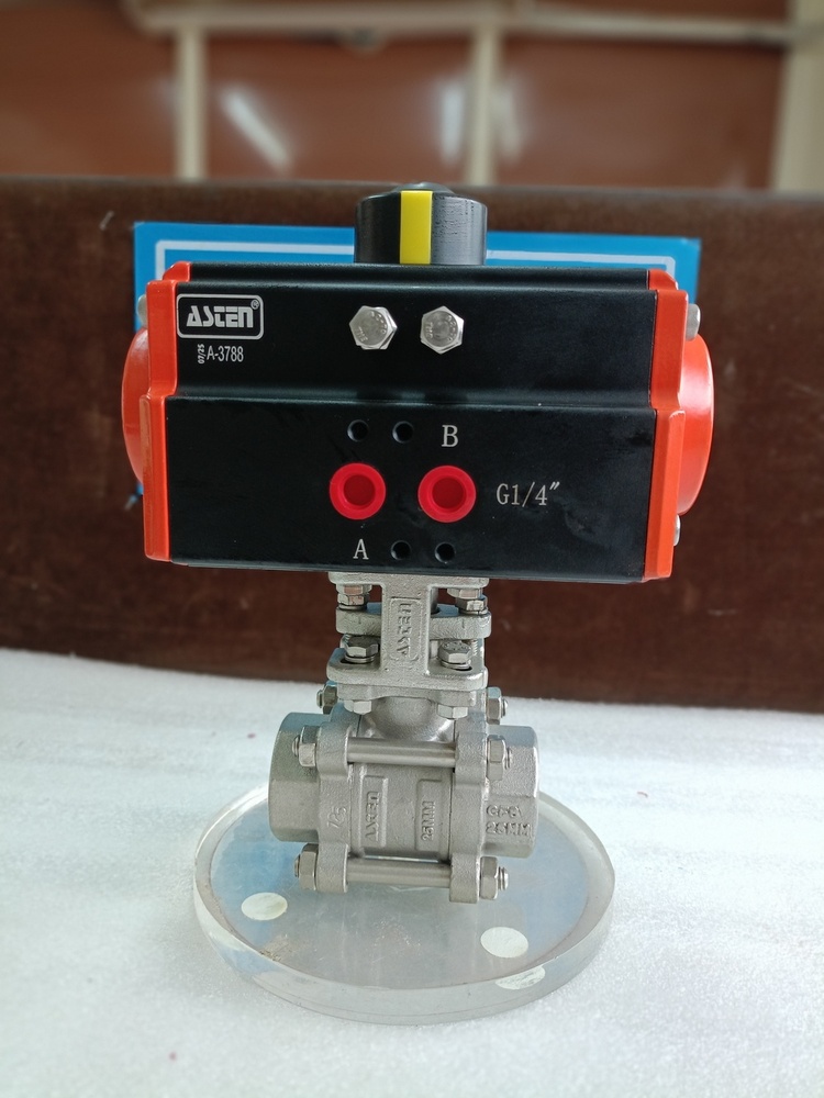 Pneumatic 3 Pc 2 Way Ball Valve Screwed End - Application: Air