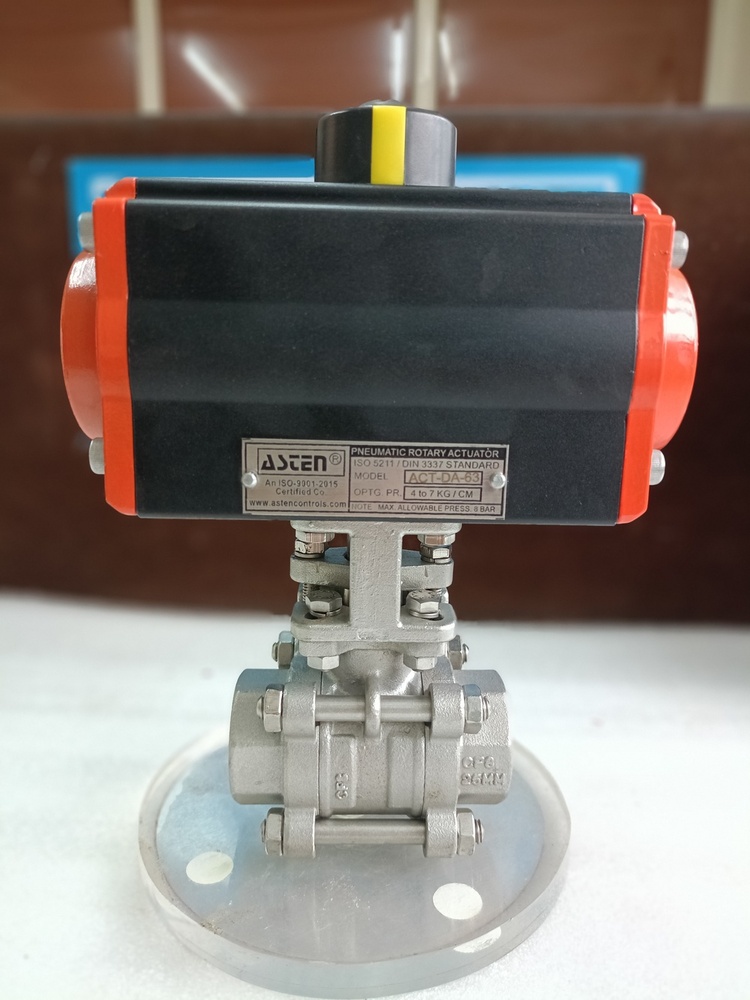 Pneumatic 3 Pc 2 Way Ball Valve Screwed End - Application: Air