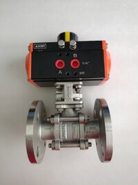 Pneumatic 3 Pc 2 Way Ball Valve  flanged